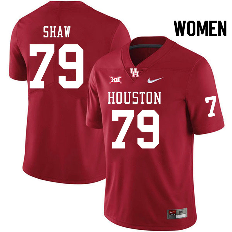 Women #79 Tevin Shaw Houston Cougars Big 12 XII College Football Jerseys Stitched-Red